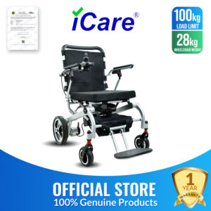 iCare LUX860 Lightweight Foldable Electric Wheelchair with Removable Lithium Battery