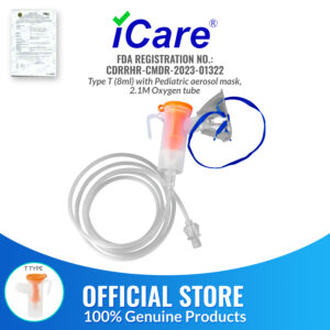 iCare NM06-002T (8mL) Nebulizer Kit with Pediatric Aerosol Mask, 2.1m Oxygen Tube